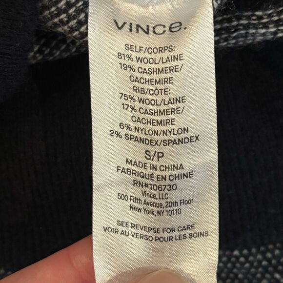 Vince Birdseye Crewneck Wool & Cashmere Sweater Mens Small Casual Soft Comfy NWT - Picture 9 of 12